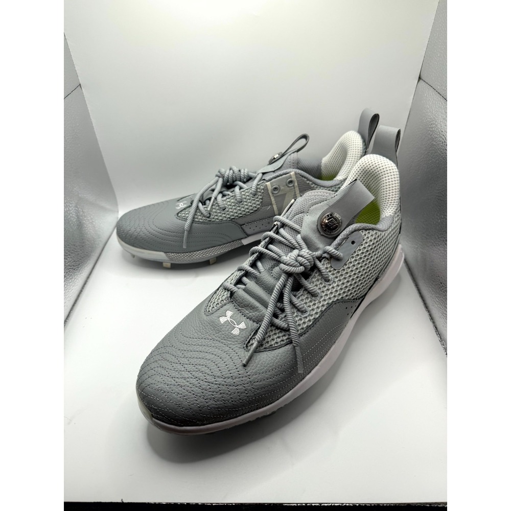 Under Armour Harper 7 Low ST 3025582-101 Mens 13.5 Gray White Baseball Cleats